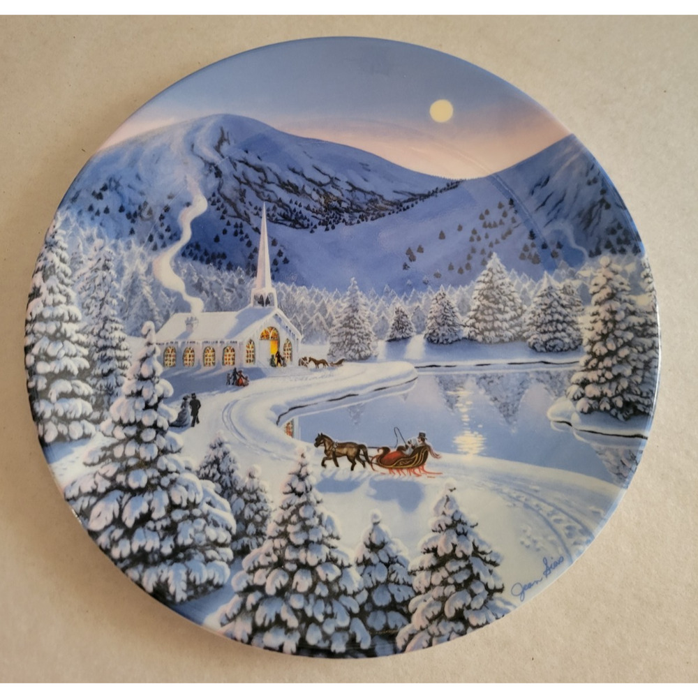 Vtg Plate 1990 W.S. George Silent Night by Jean Sias w/ COA & Box #15565A